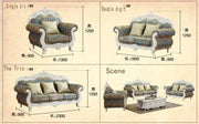 living room furniture modern fabric sofa European sectional sofa set 1037