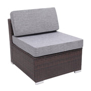 4 Pieces Patio PE Wicker Rattan Corner Comfortable Breathable Sofa Set For Home Living Room Bedroom Decoration