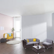 4 Pieces Patio PE Wicker Rattan Corner Comfortable Breathable Sofa Set For Home Living Room Bedroom Decoration