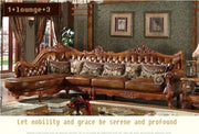high quality  European  antique living room sofa furniture genuine leather set 10252