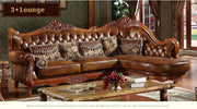 high quality  European  antique living room sofa furniture genuine leather set 10252