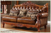 high quality  European  antique living room sofa furniture genuine leather set 10252