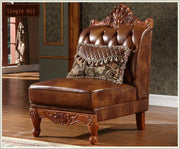 high quality  European  antique living room sofa furniture genuine leather set 10252