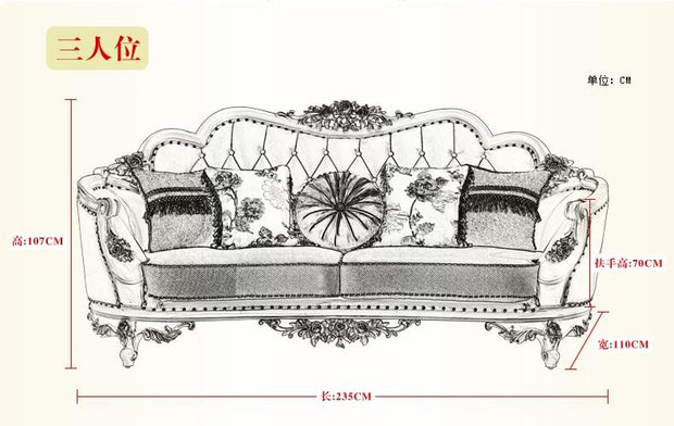 Fashion European Style Sofa 123 Modern Leather Sofa Set Living Room Furniture PRF5001 for big house