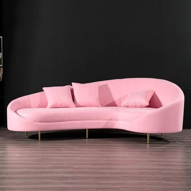 New modern style velvet L sharp corner sofa with matel foot for wedding furniture