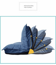 Linen Fabric Upholstery Adjustable Floor Sofa Bed Lounge Sofa Bed Floor Lazy Man Couch Living Room Furniture Video Gaming Sofa