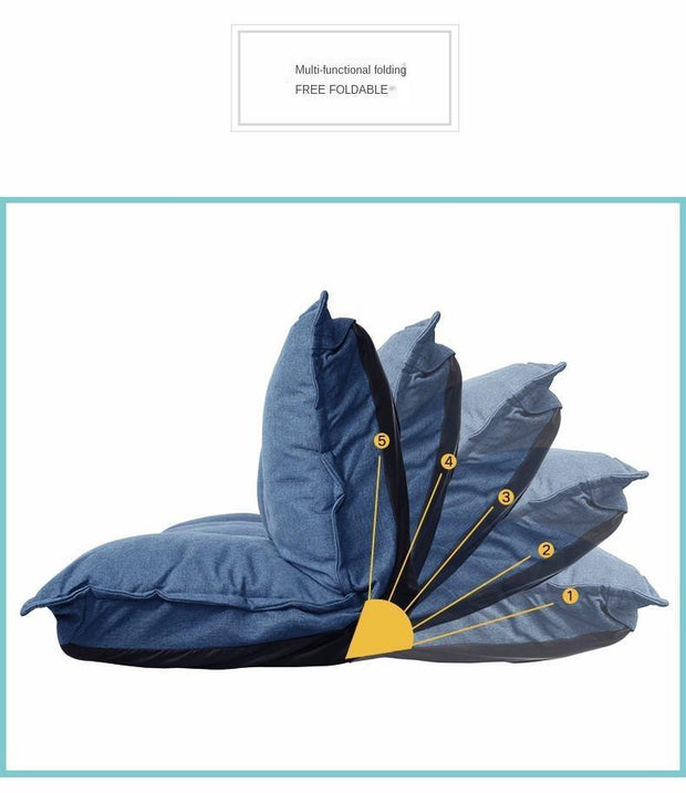 Linen Fabric Upholstery Adjustable Floor Sofa Bed Lounge Sofa Bed Floor Lazy Man Couch Living Room Furniture Video Gaming Sofa