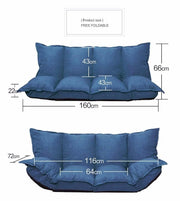 Linen Fabric Upholstery Adjustable Floor Sofa Bed Lounge Sofa Bed Floor Lazy Man Couch Living Room Furniture Video Gaming Sofa