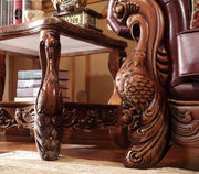 Charm Master, European Style Leather Sofa, 123 Sets Of Solid Wood Living Room Furniture, Head Leather, American Leather Sofa